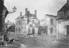 Choisy Au Bac, Houses burned by Germans, 6 Nov 1914 (date created and published later). Creator: Bain News Service.