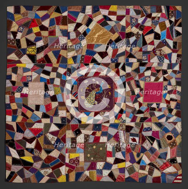 Crazy Quilt, 1886. Creator: Elizabeth Fachmann.