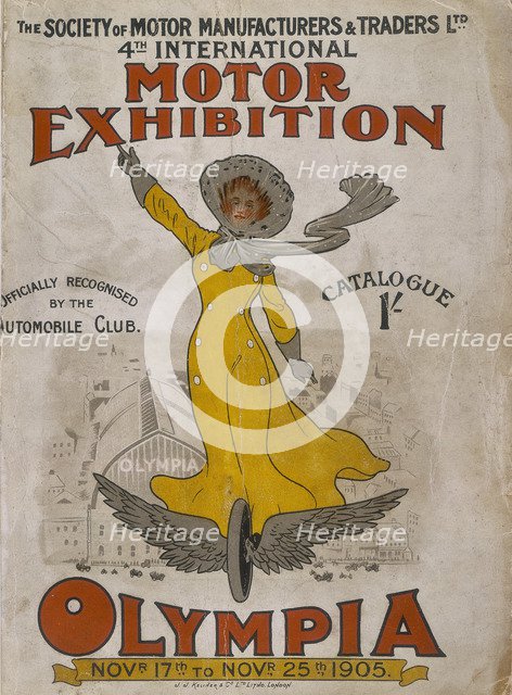 Poster advertising the Olympia Motor Exhibition, 1905. Artist: Unknown
