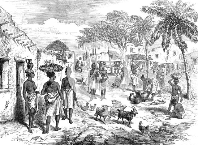 Sketches from the Gold Coast by our special artist: street scene, Cape Coast Castle, 1874. Creator: Unknown.