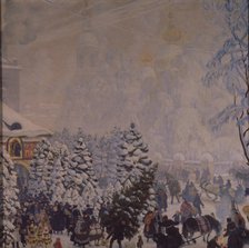 Christmas Market, 1918. Artist: Kustodiev, Boris Michaylovich (1878-1927)
