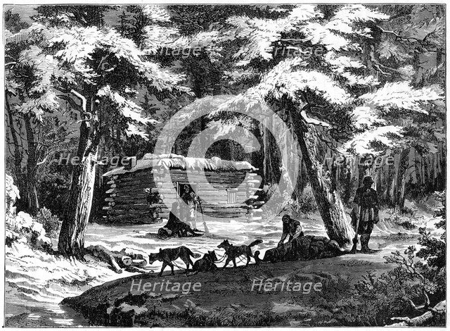 'A winter hut in the Saskatchewan country, Canada', 1877. Artist: Unknown