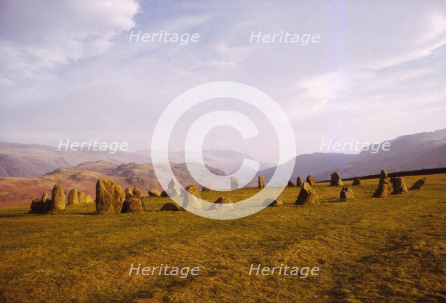 Castlerigg Stone Circle near Keswick, Cumberland, UK, 20th century. Artist: CM Dixon.