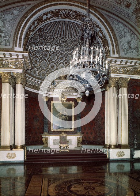 'The Small Throne Hall (Peter the Great Hall) in the Winter palace', 1833.  Artist: August Ricard de Montferrand