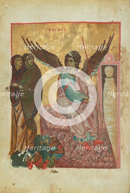 The Women at the Tomb; Gospel Book, late 13th century. Creator: Unknown.
