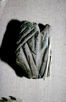Paleolithic Polishing Stone for Sharpening Bone Harpoons from Dordogne, c50,000BC-c10,000 BC Artist: Unknown.