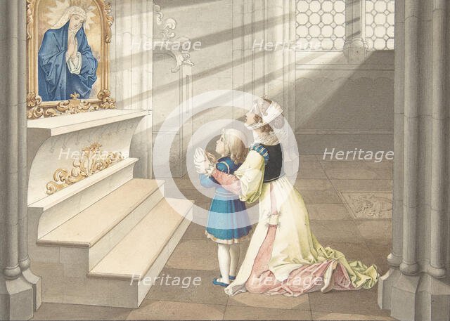 Mother and Daughter in Prayer, ca. 1811-17. Creator: Julius Schnorr von Carolsfeld.
