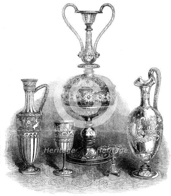 The International Exhibition: group of glass, by Messrs. Phillips..., 1862. Creator: Unknown.