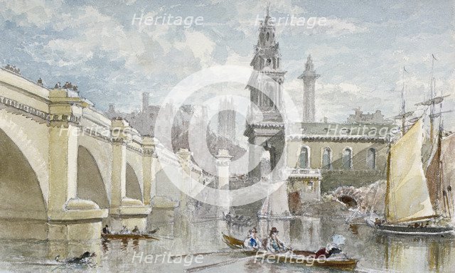 London Bridge, 1840. Artist: H Cundell