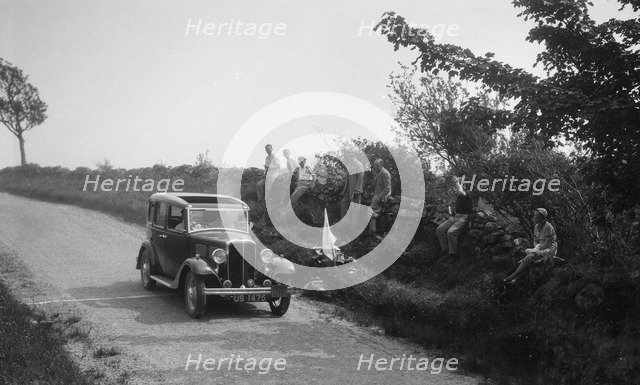 Standard saloon competing in the RSAC Scottish Rally, 1930s. Artist: Bill Brunell.