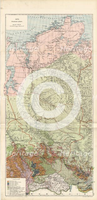 Map of Enisei Province, 1914. Creator: Resettlement Department of the Land Regulation and Agriculture Administration.
