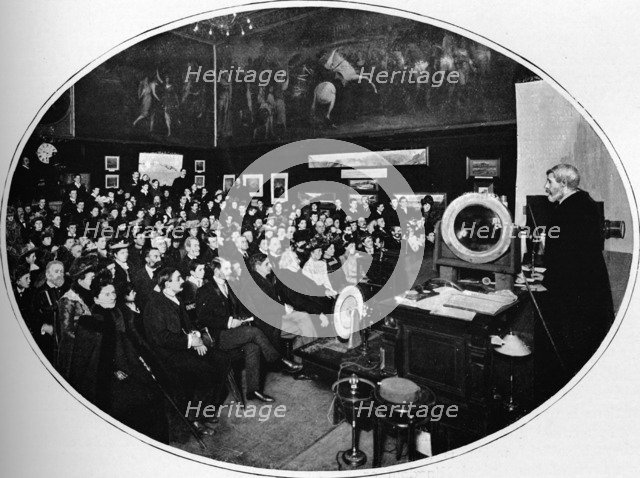 A lecture at the Royal Society of Arts, London, c1903 (1903). Artist: Unknown.