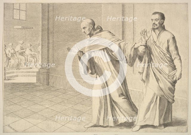 St. Bernard Taking a Brother to an Assembly. Creator: Claude Mellan.