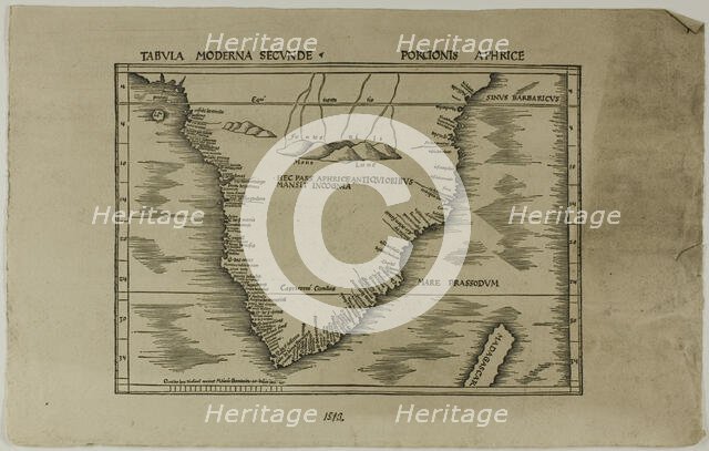 Tabula Moderna Secunde Porcionis Aphrice, 1513, reprinted 1889. Creator: Unknown.