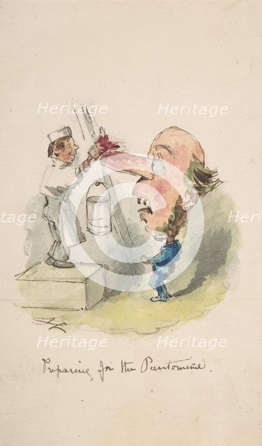 Preparing for the Pantomime, 1836-64. Creator: John Leech.