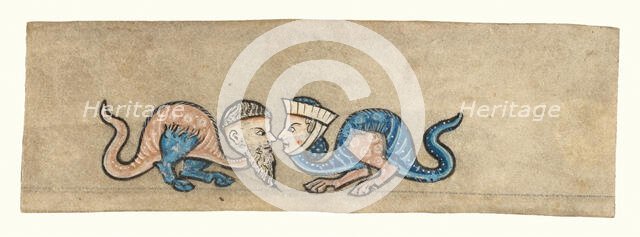 Marginal drollery from an antiphonal, about 1260-1270. Creator: Unknown.