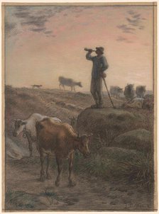 Calling Home the Cows, c. 1866. Creator: Jean Francois Millet.