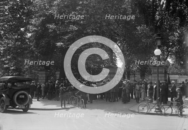 Woman Suffrage - Riot at White House Gate, 1917. Creator: Harris & Ewing.