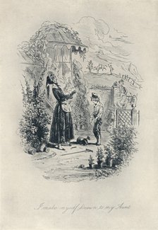'I Make Myself Known to My Aunt. Etching from 'David Copperfield'', c1840-1880, (1923). Artist: Hablot Knight Browne.