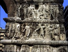 Arch of Galerius in Thessalonika, detail of one of the columns, with scenes commemorating the Rom…