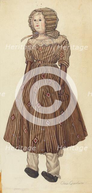 Wax Face Cotton Doll, 1935/1942. Creator: Charles Goodwin.