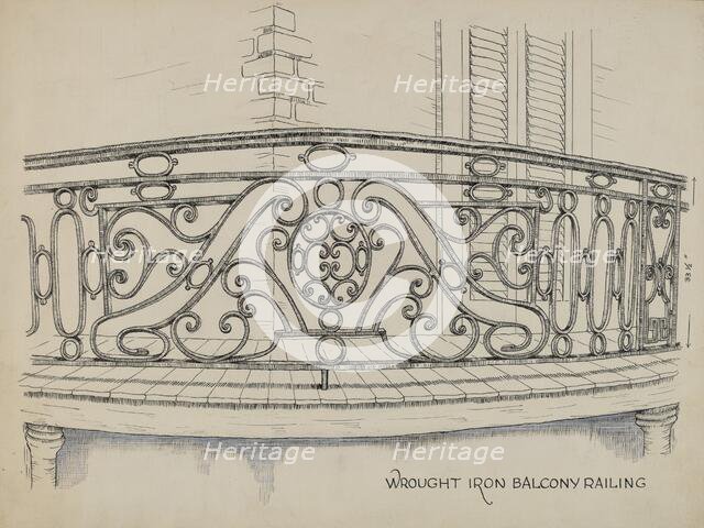 Wrought Iron Balcony, c. 1936. Creator: Ray Price.