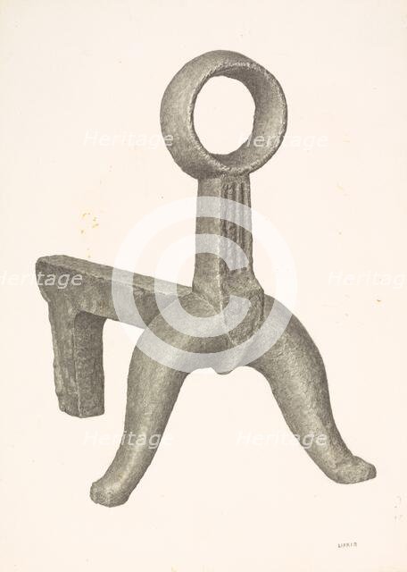 Andiron, c. 1940. Creator: Jacob Lipkin.