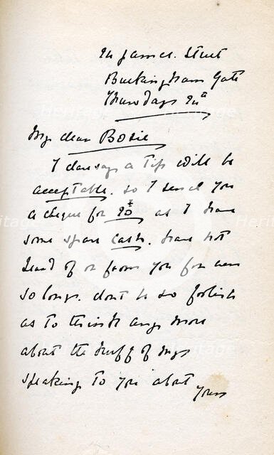 Letter to Lord Alfred Douglas from his father Lord Queensberry, c1890s. Creator: Marquis of Queensberry.