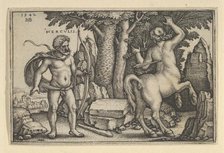 Hercules Killing Nessus, from The Labors of Hercules, 1542. Creator: Sebald Beham.