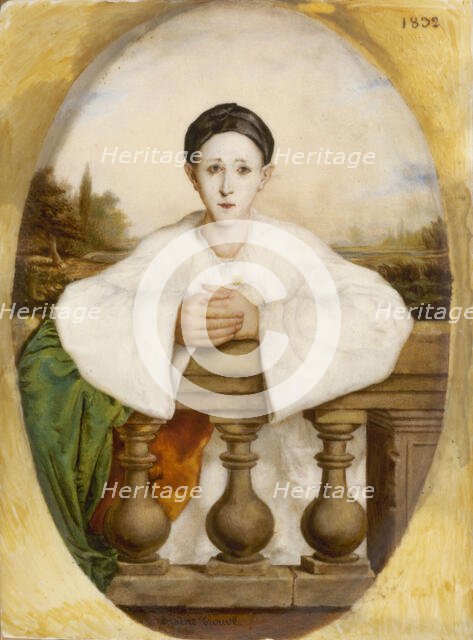 Portrait of the mime artist Jean-Baptiste Deburau, known as Baptiste (1796-1846), 1832. Creator: Arsène Trouvé.