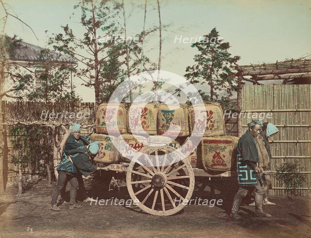 Freight cart, 1870s-1890s. Creator: Kusakabe Kimbei.