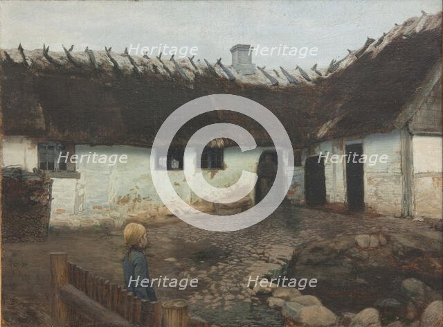 Outside a homestead, 1879-1890. Creator: Holger Moller.