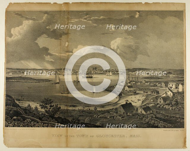 View of the Town of Gloucester, Massachusetts, c. 1836. Creator: Fitz Hugh Lane.