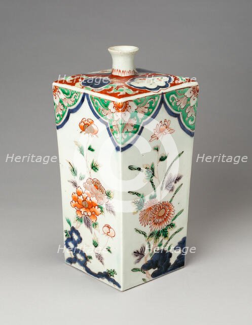 Hizen ware Quadrangular Vase in Imari Style, 18th century. Creator: Unknown.