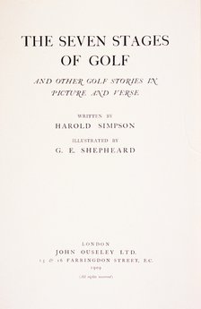 The Seven Stages Of Golf, British, 1909. Artist: Unknown