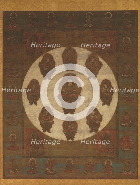 Mandala of Monju Bosatsu, 13th century. Creator: Unknown.