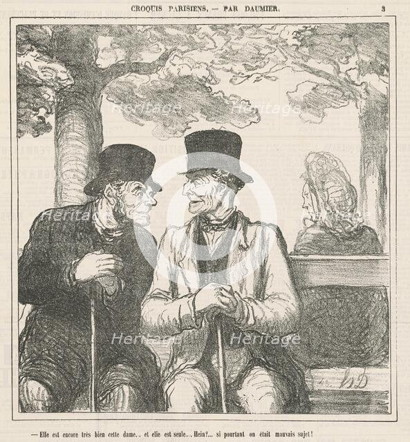 Elle est encore très bien, cette dame ..., 19th century. Creator: Honore Daumier.