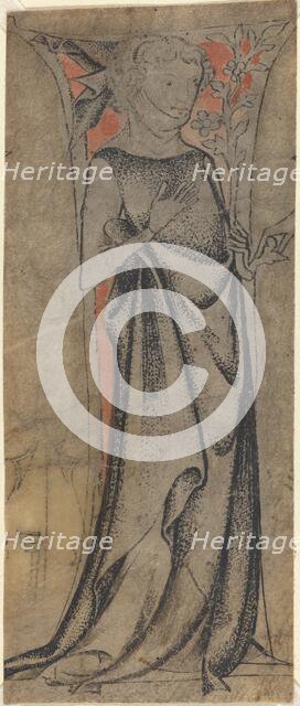 Standing Youth with a Branch, c. 1325. Creator: Unknown.