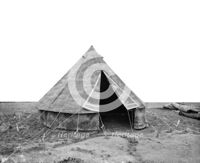 Conical canvas tent, Waring & Gllow factory, White City, London, August 1916. Artist: Adolph Augustus Boucher.
