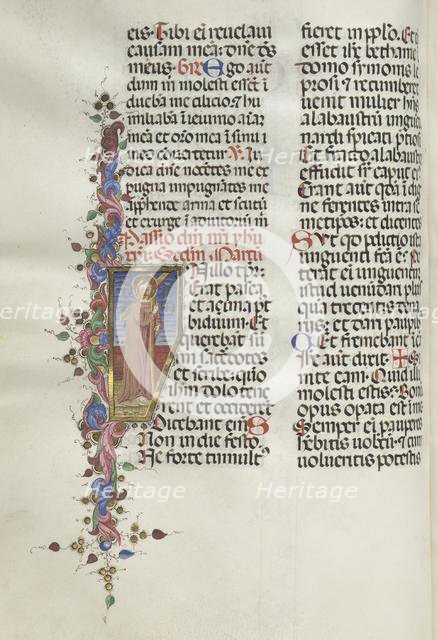 Missale: Fol. 124v: Christ holding the Cross, 1469. Creator: Bartolommeo Caporali (Italian, c. 1420-1503).