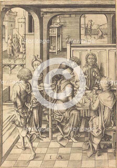 Christ at Emmaus, c. 1480. Creator: Israhel van Meckenem.