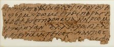 Papyrus Fragment of a Letter, Coptic, 7th century. Creator: Unknown.