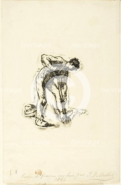 Peasant Digging, 1863. Creator: Jean Francois Millet.
