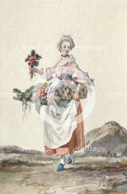 La Bouquetiere Garcon Cafetier, c18th century, (1903). Artist: Jean-Pierre Houel