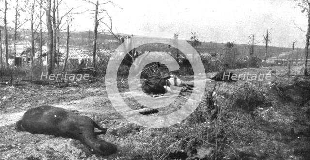 ''Paysages d'ete a Verdun; La route de Tavannes a Vaux, au mois de juillet 1916', 1916 (1924) Creator: Unknown.
