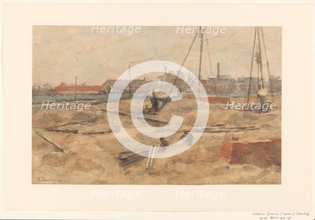 Building site at the Wilhelmina guesthouse, Amsterdam, 1892. Creator: Willem Steenhoff.