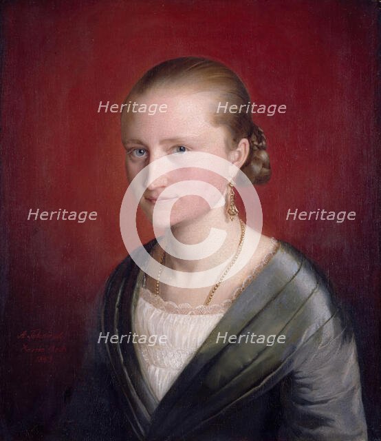 Portrait of Claudine Jaeger, 1843. Creator: Adolph Tidemand.