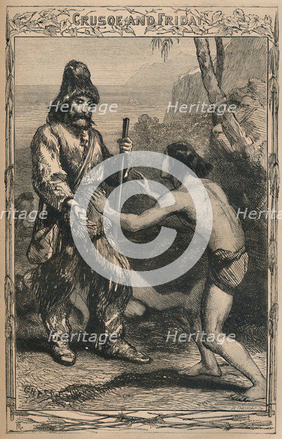 'Crusoe and Friday', c1870. Artist: Unknown.