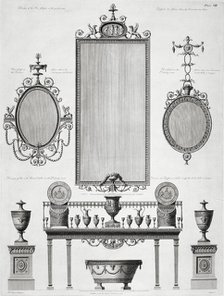 Furniture designs for Kenwood House, Hampstead, London, late 18th century. Artist: Unknown.
