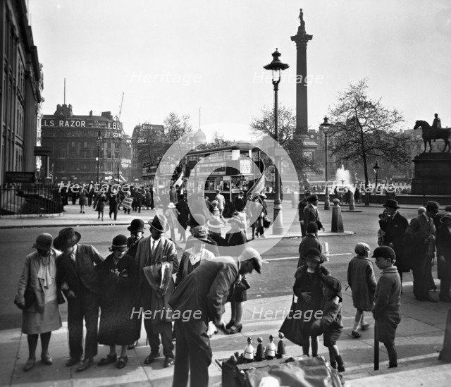 East side of Trafalgar Square, City of Westminster, London. Artist: Unknown